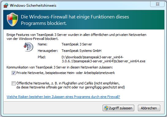 Teamspeak Firewall