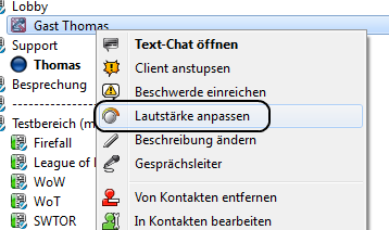 Teamspeak Lautstärke anpassen