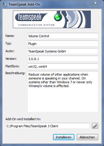 Volume Control Plugin Teamspeak