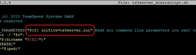 Teamspeak Server Startscript inifile