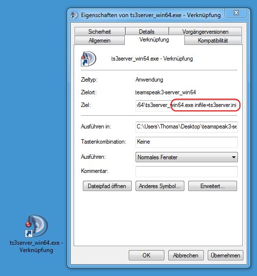 Teamspeak Server Verknüpfung Inifile