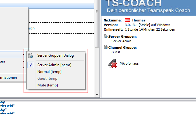 Teamspeak Servergruppen