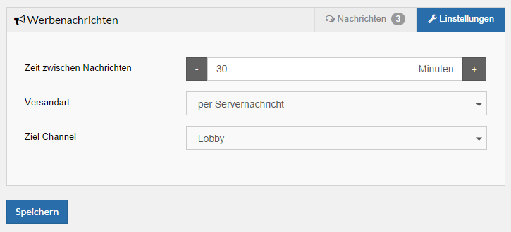 Teamspeak Bot Werbenachricht Einstellungen